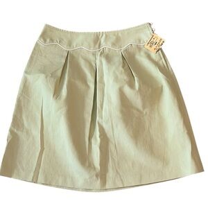 Beth Bowley Pale Lime Green Skirt Vintage NWT New! Size 4 Unlined Preppy Cotton